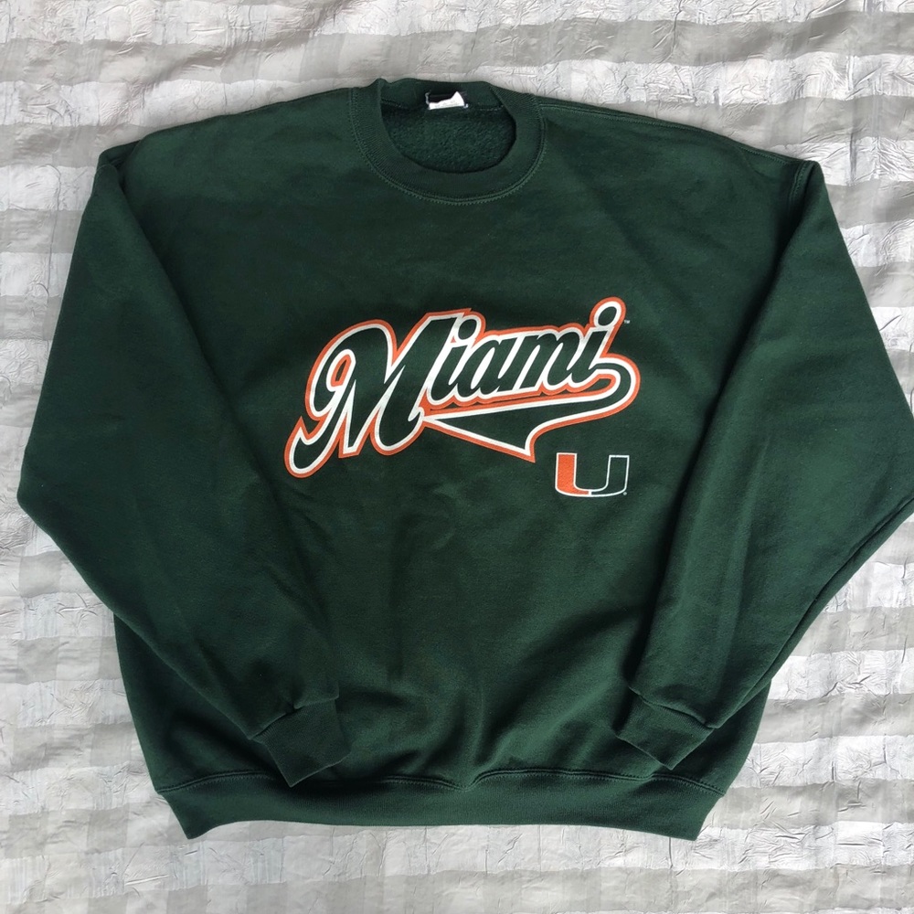 VINTAGE STARTER UNIVERSITY OF MIAMI CREWNECK